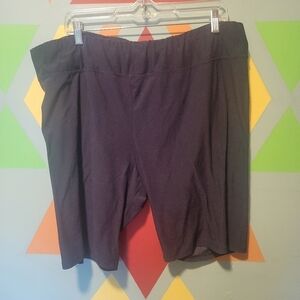 Terra & Sky Women's Navy Blue Stretchy Shorts Size 3X (24W-26W)